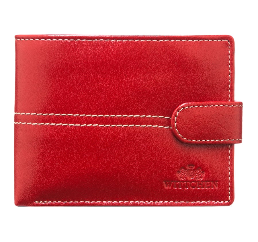 Skórzany portfel średni czerwony
