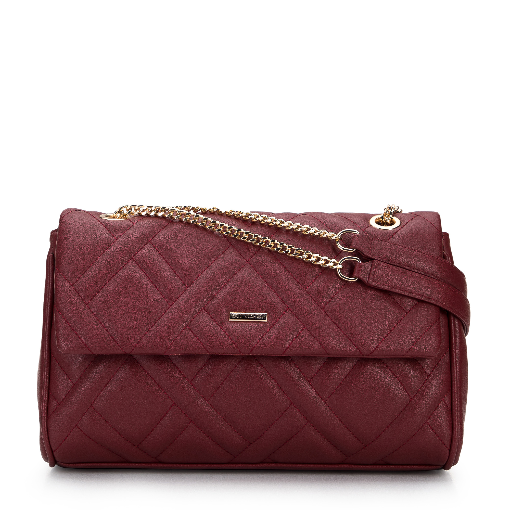 Damska torebka pikowana na łańcuszku czerwona