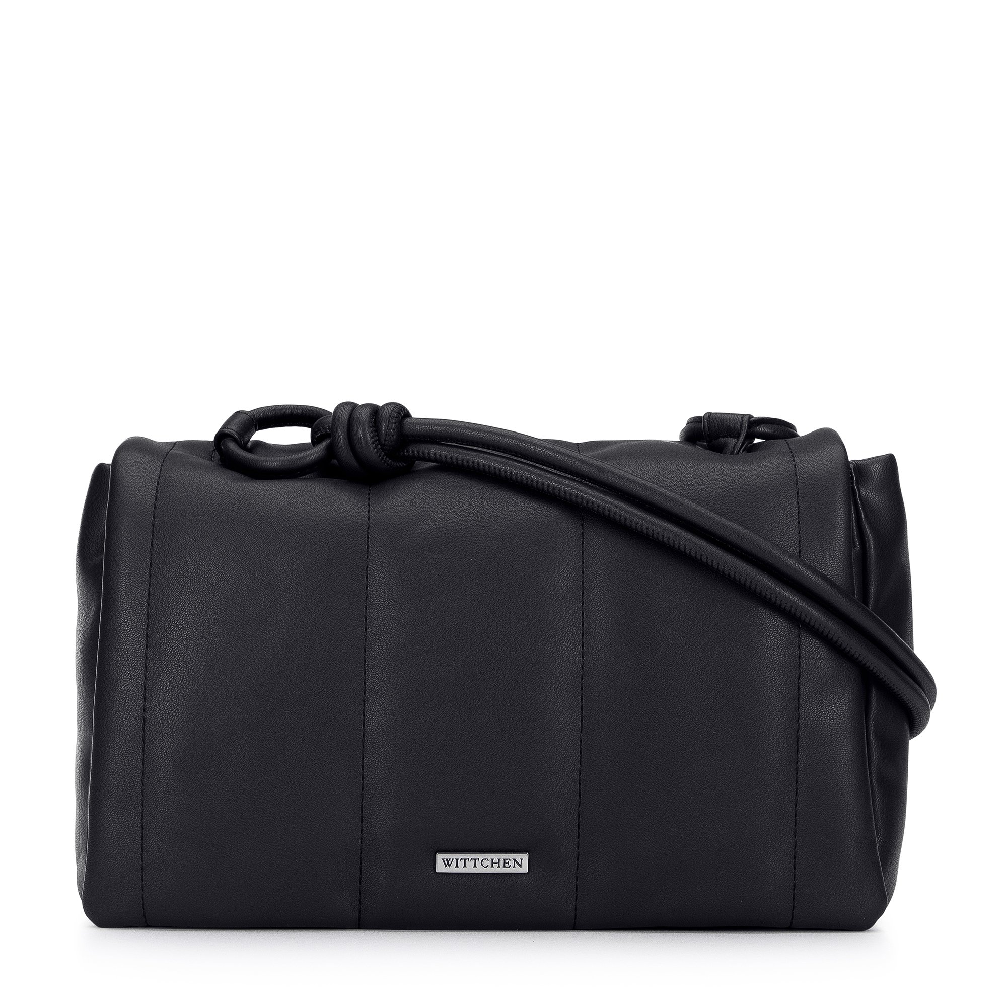 Damska torebka z miękkiej ekoskóry z supełkami czarna