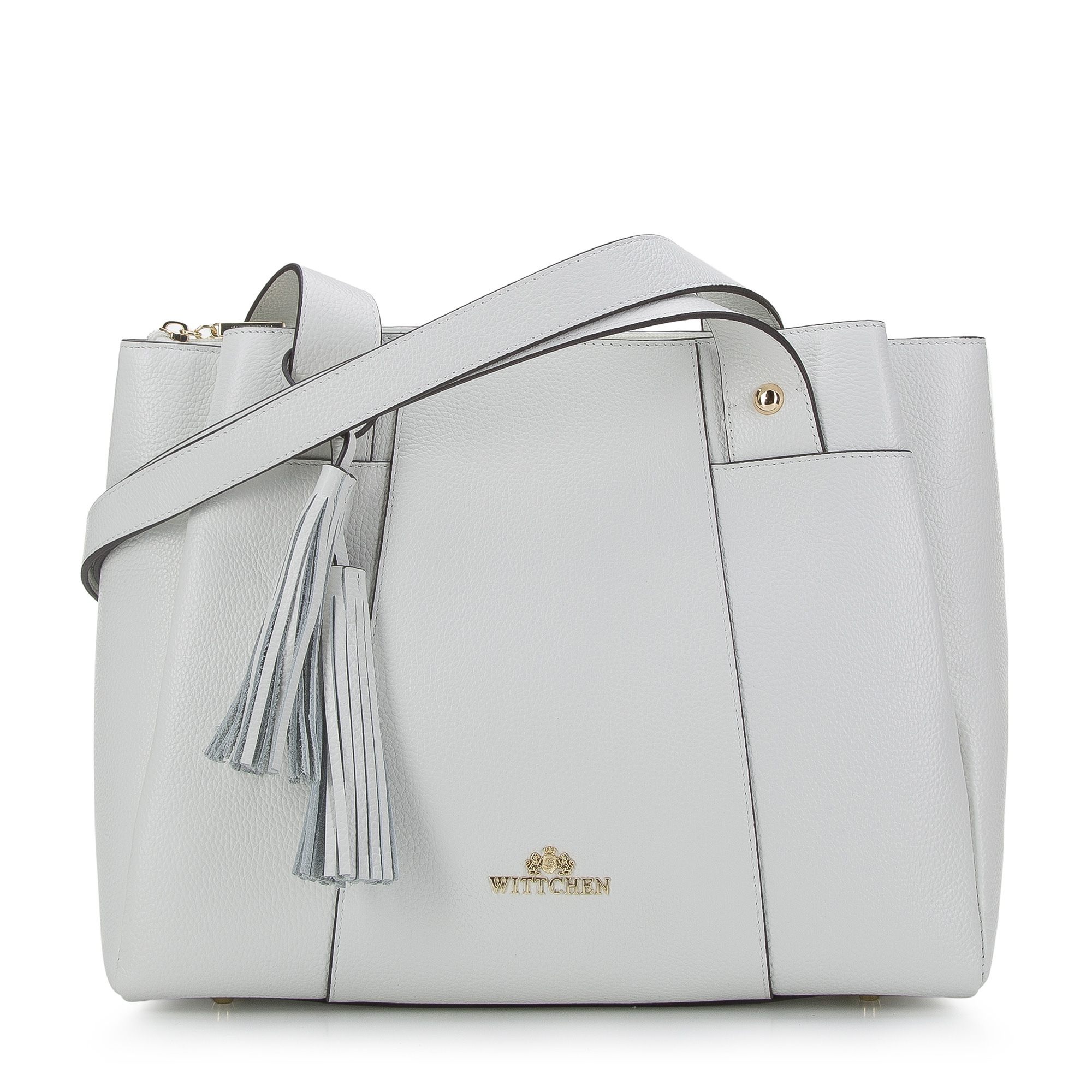 Torba shopperka skórzana z zakładkami