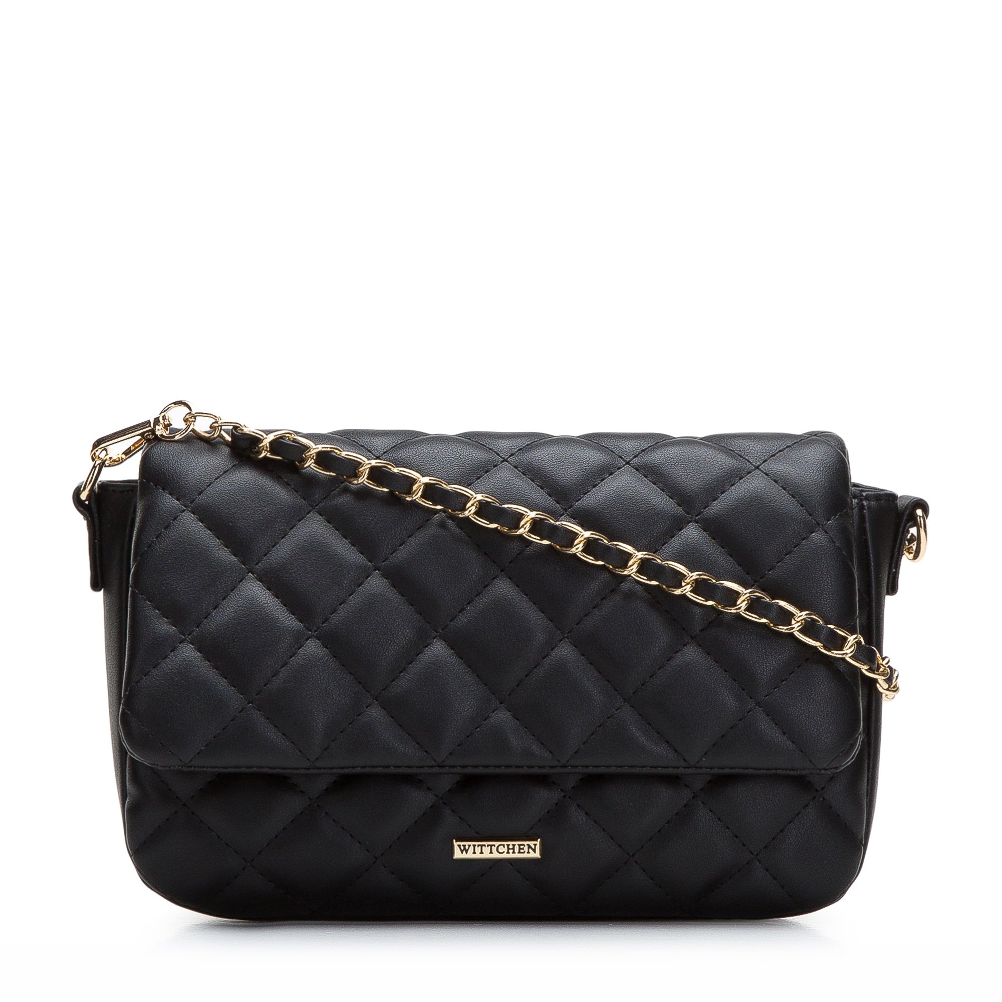 Damska listonoszka z pikowanej ekoskóry na łańcuszku