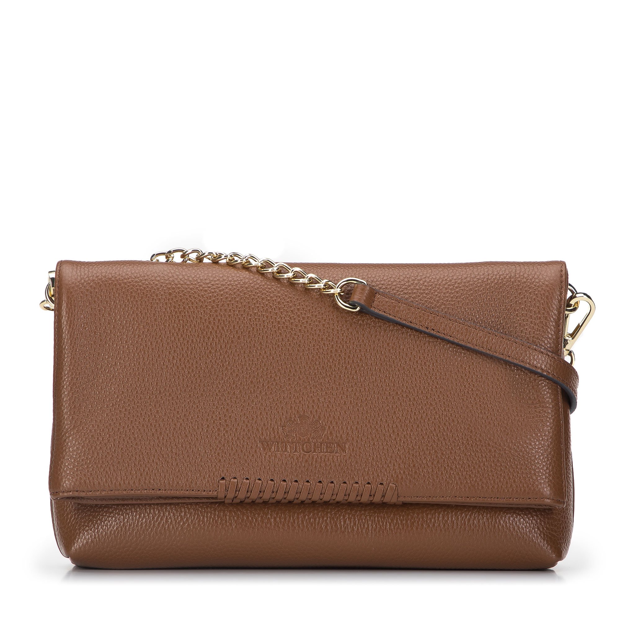 Damska listonoszka skórzana z rzemykiem brązowa