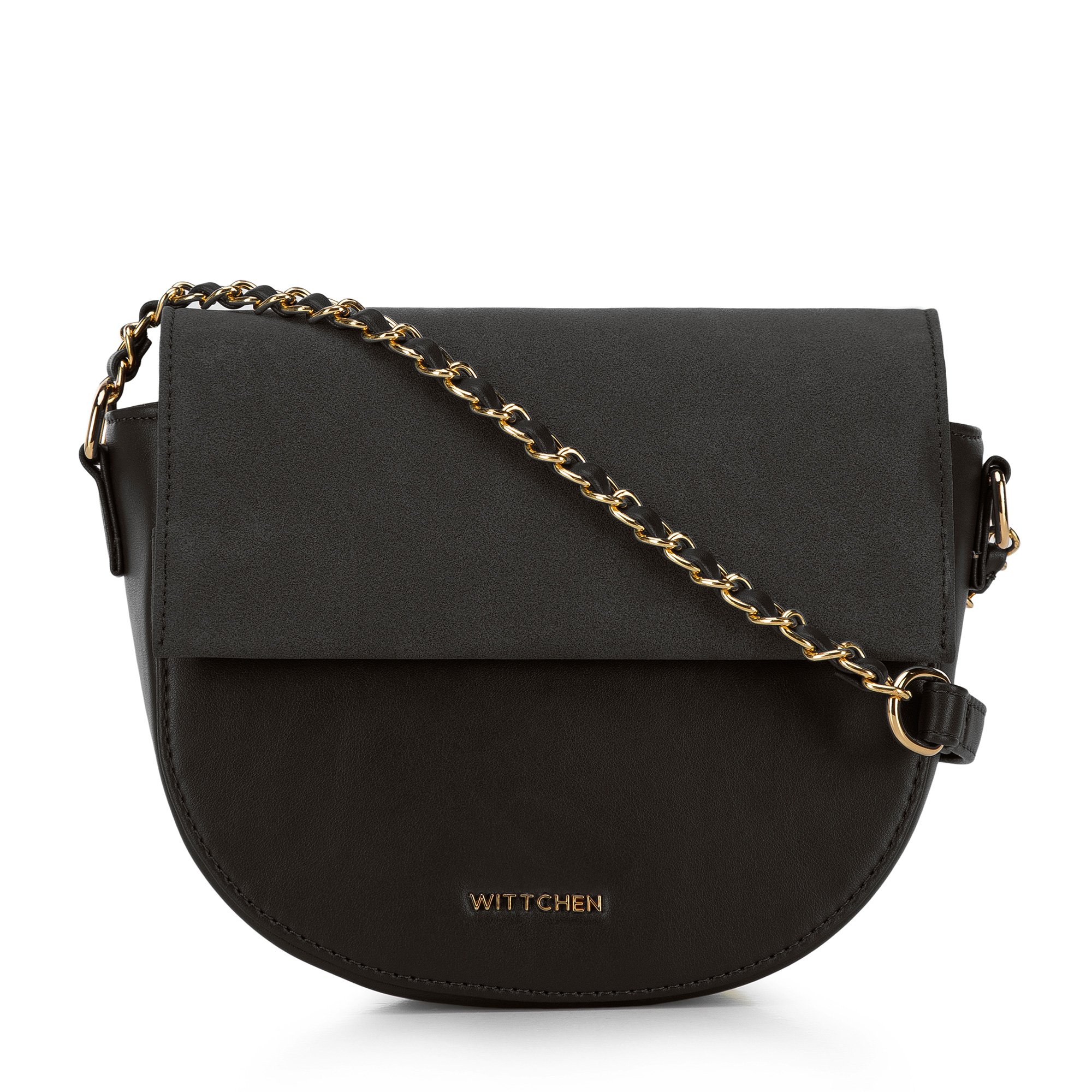 Damska listonoszka z geometryczną klapą