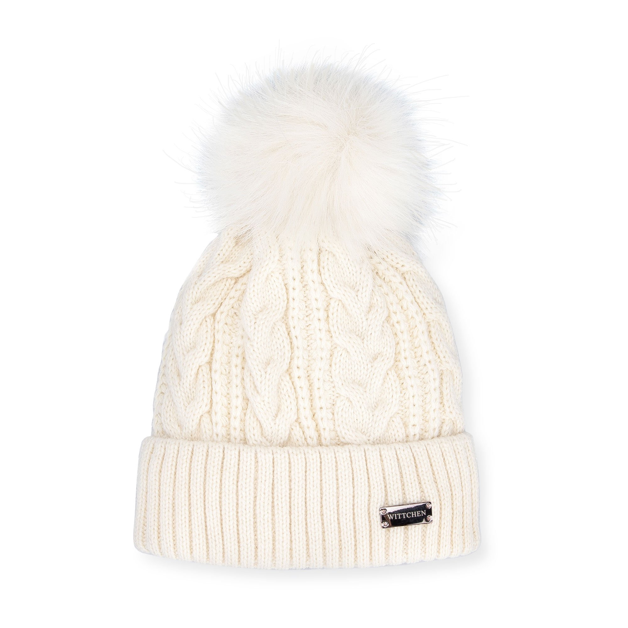 Damska czapka z szerokim splotem warkoczowym