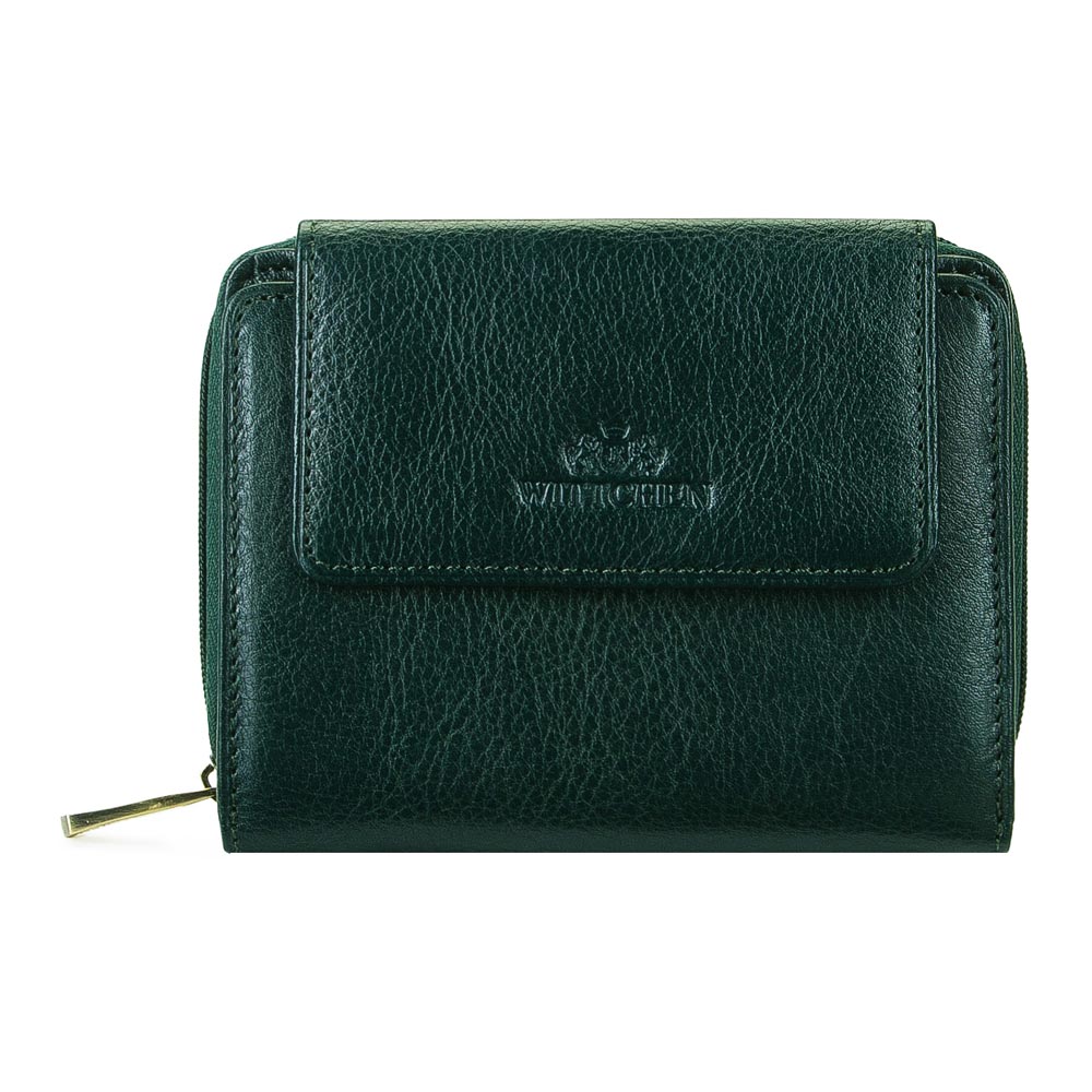 Portfel damski ze skóry z klapką