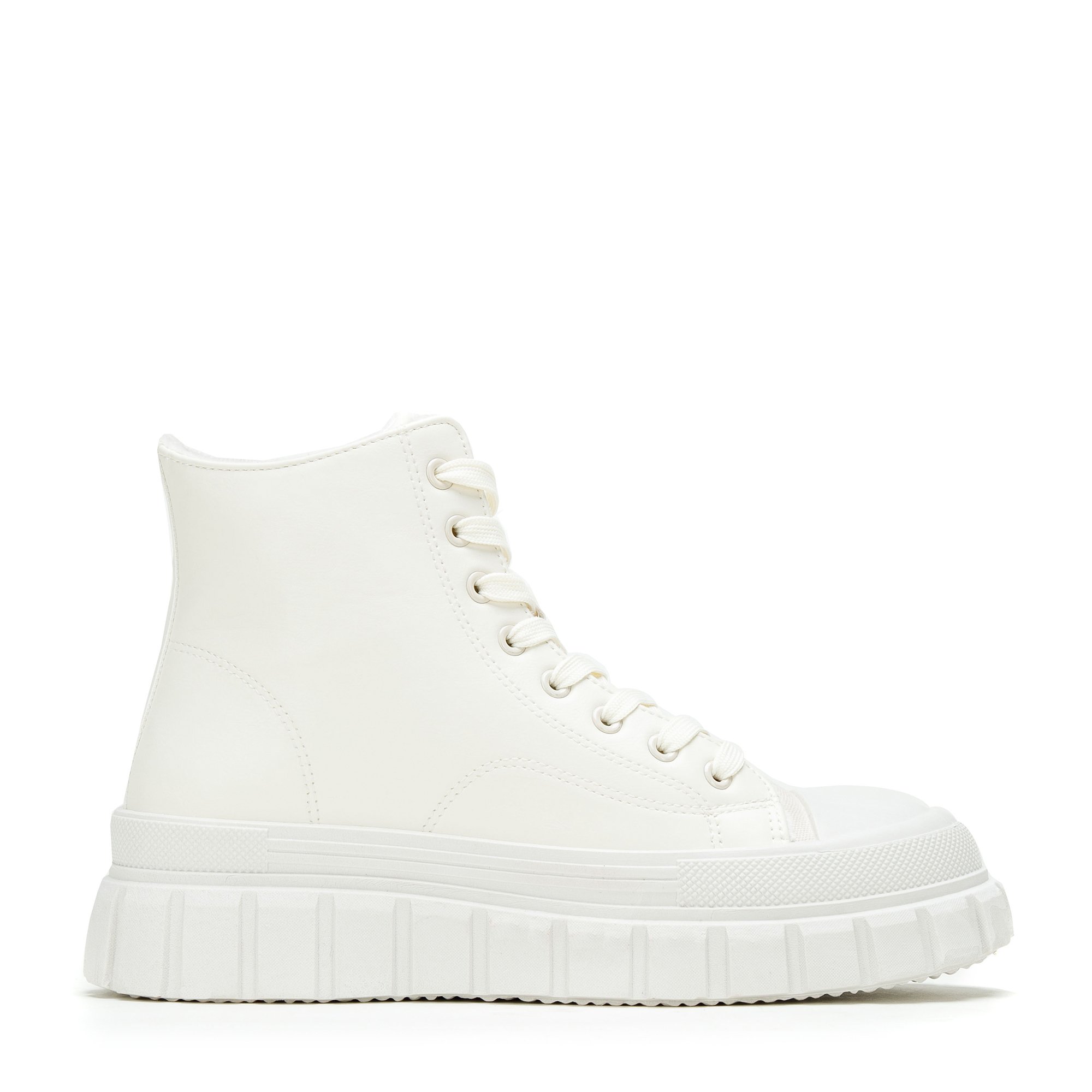 Damskie sneakersy na platformie klasyczne kremowe