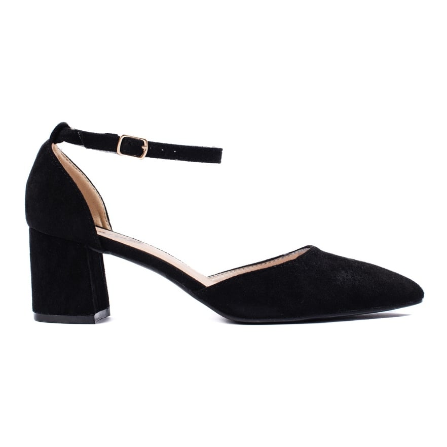 Damskie zamszowe czółenka czarne