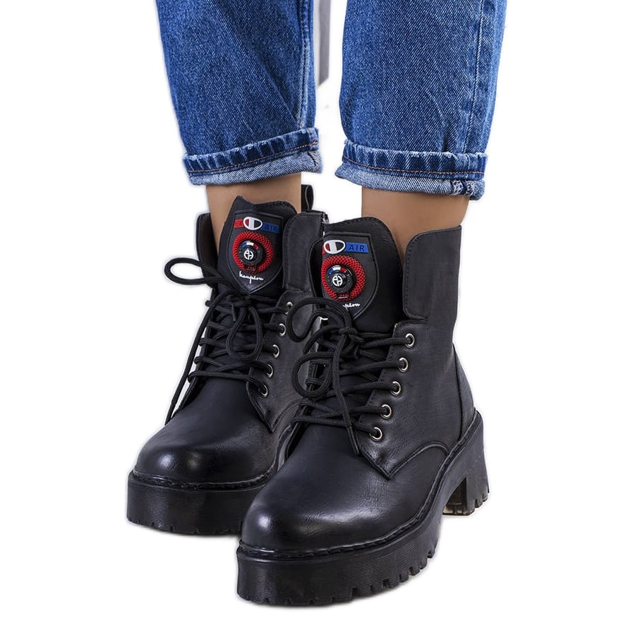 PA1 Czarne botki damskie Ranco