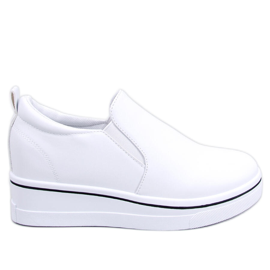 BM Trampki slip on na koturnie Naito White białe