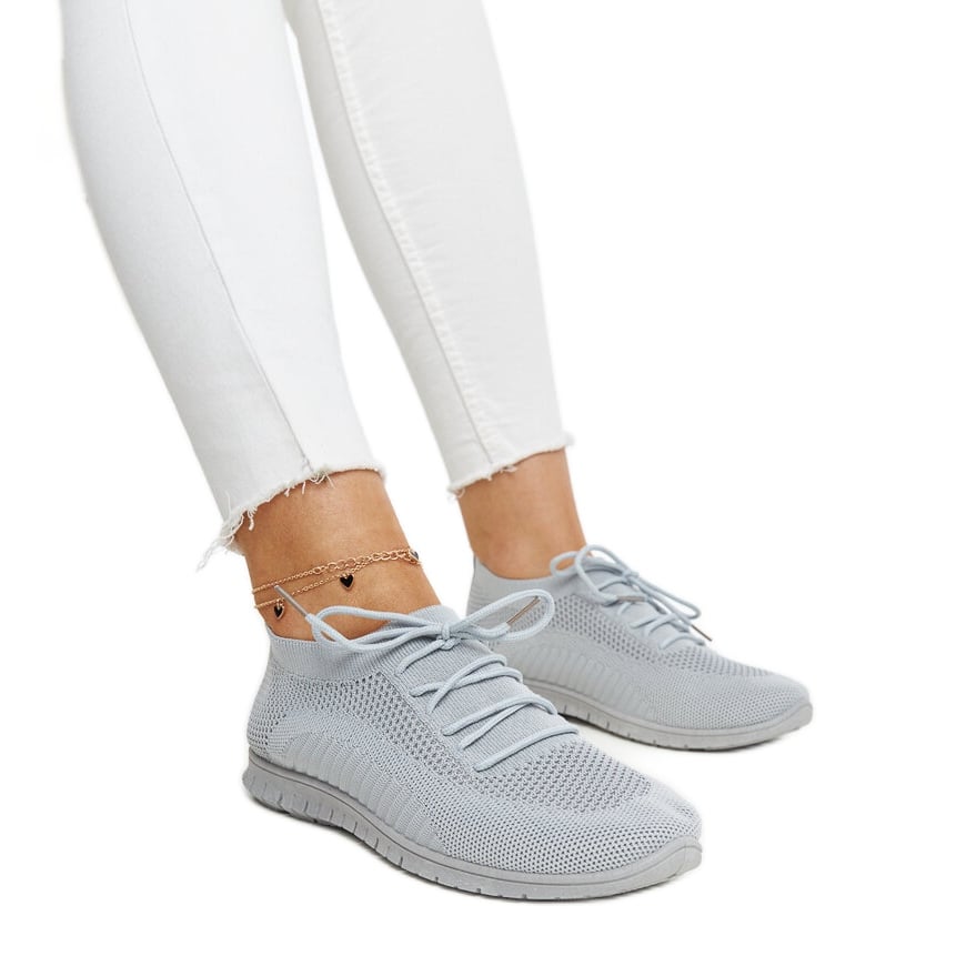 Szare materiałowe sneakersy Zahira