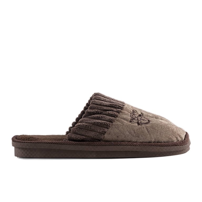 BM Brązowe kapcie męskie Lesseps