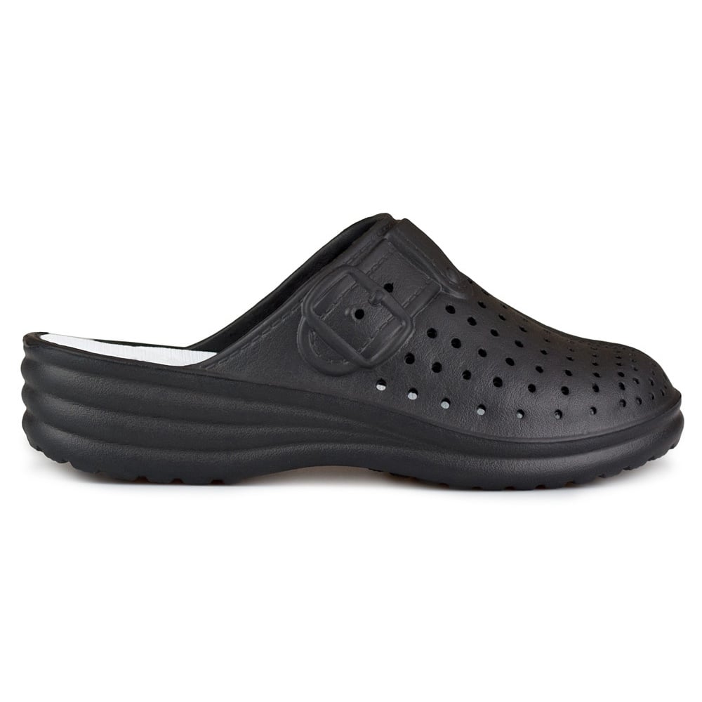 Komfortowe klapki damskie z zakrytymi palcami czarne