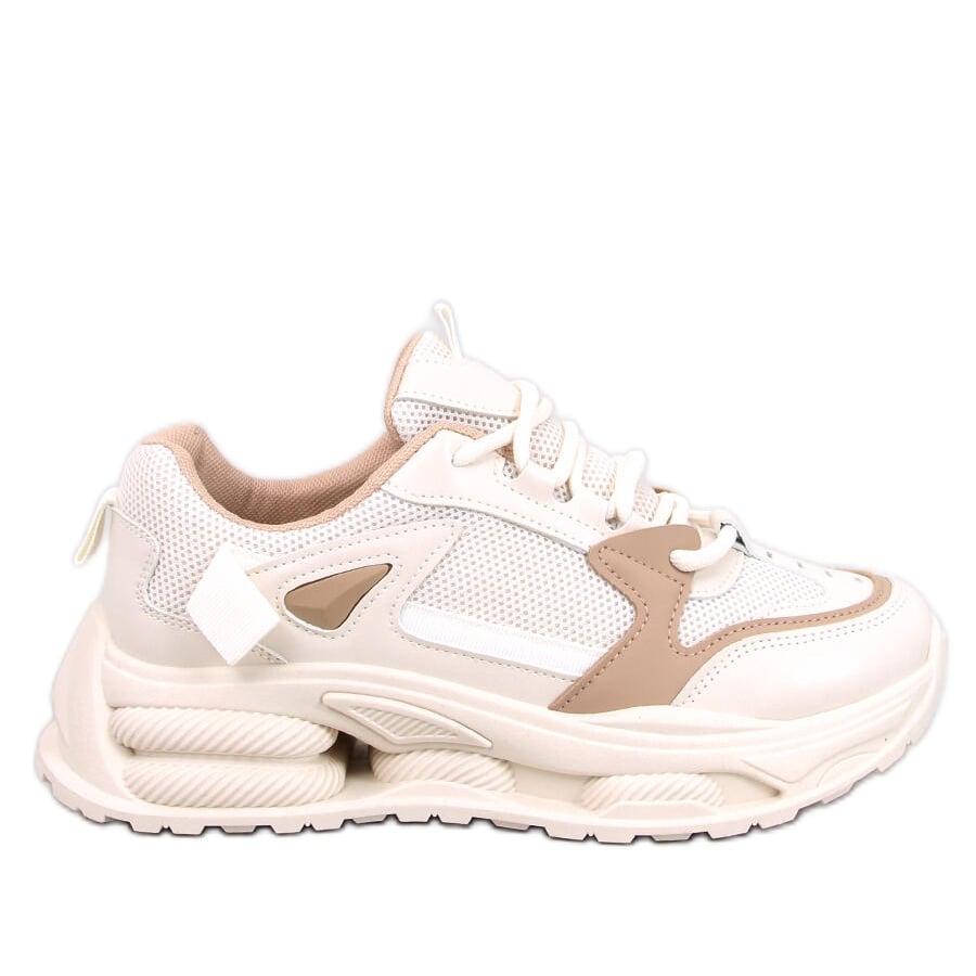 Sneakersy damskie Lancasi Beige Khaki beżowy
