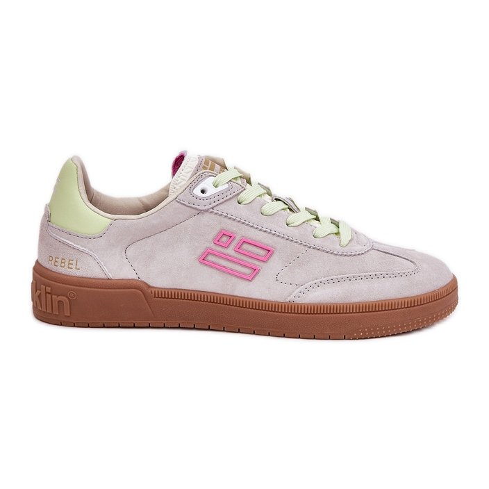 Zamszowe Buty Sportowe Sneakersy Damskie D.Franklin DFSH387005 Zgaszona Biel białe