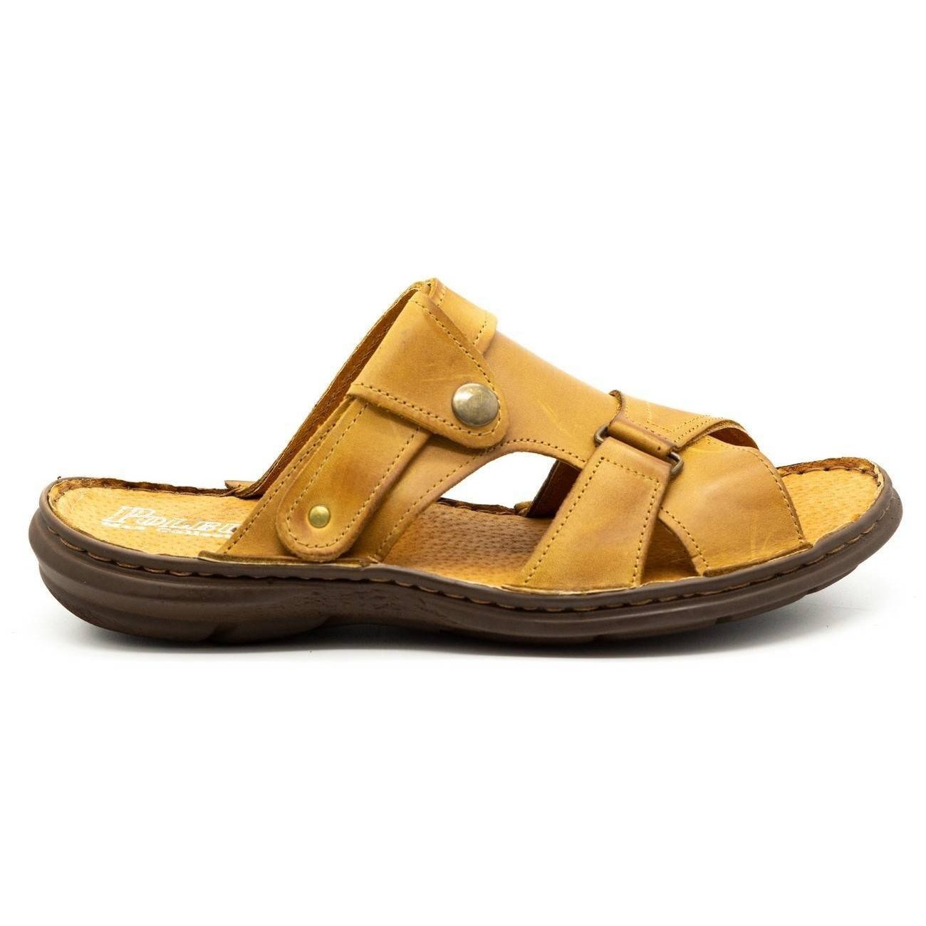 Polbut Klapki męskie 024 rude pomarańczowe