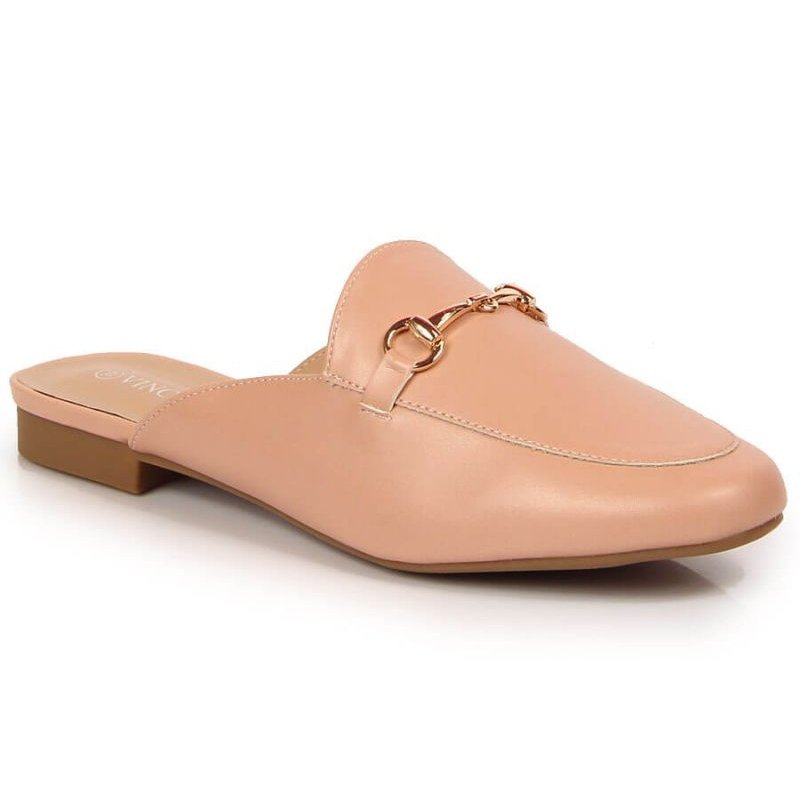 Klapki zabudowane z ozdobą Vinceza W JAN103B różowe