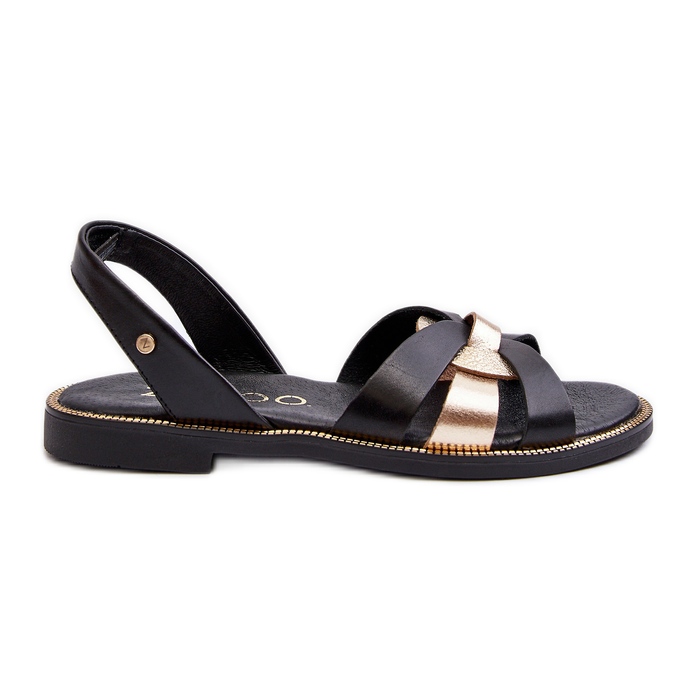 Zazoo 40382 Sandały Damskie Skórzane Czarne