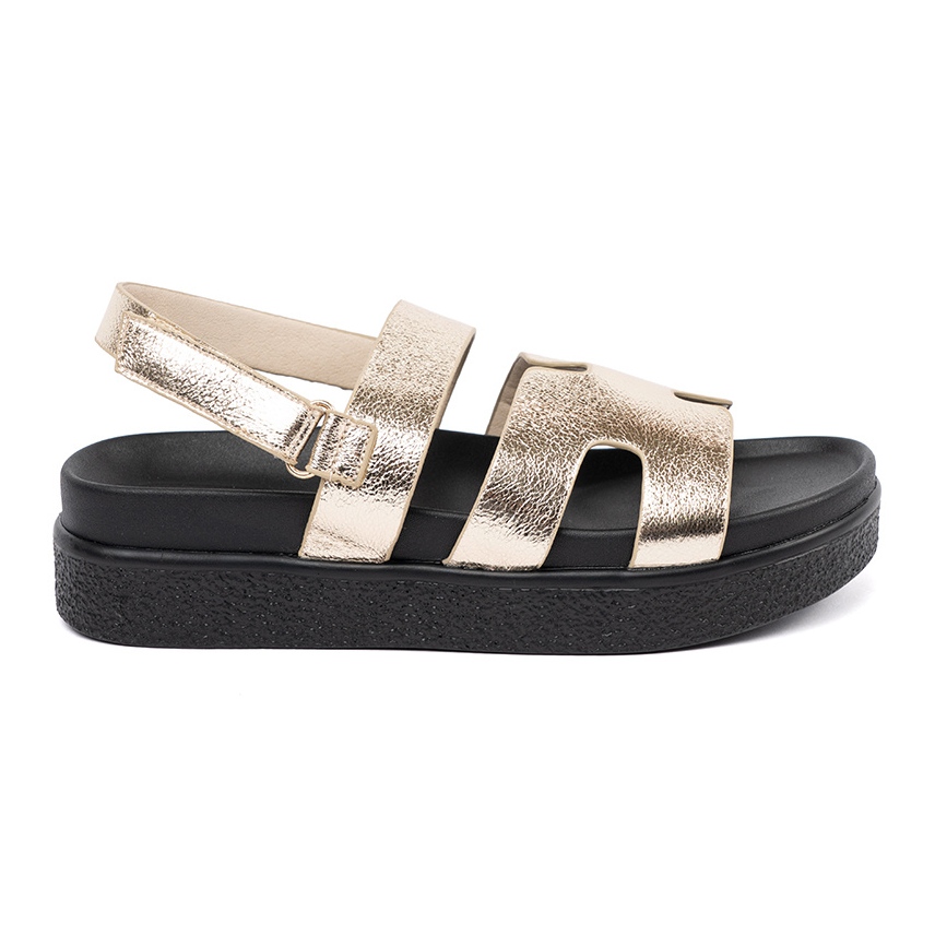 Goodin Klasyczne sandały na platformie złote złoty