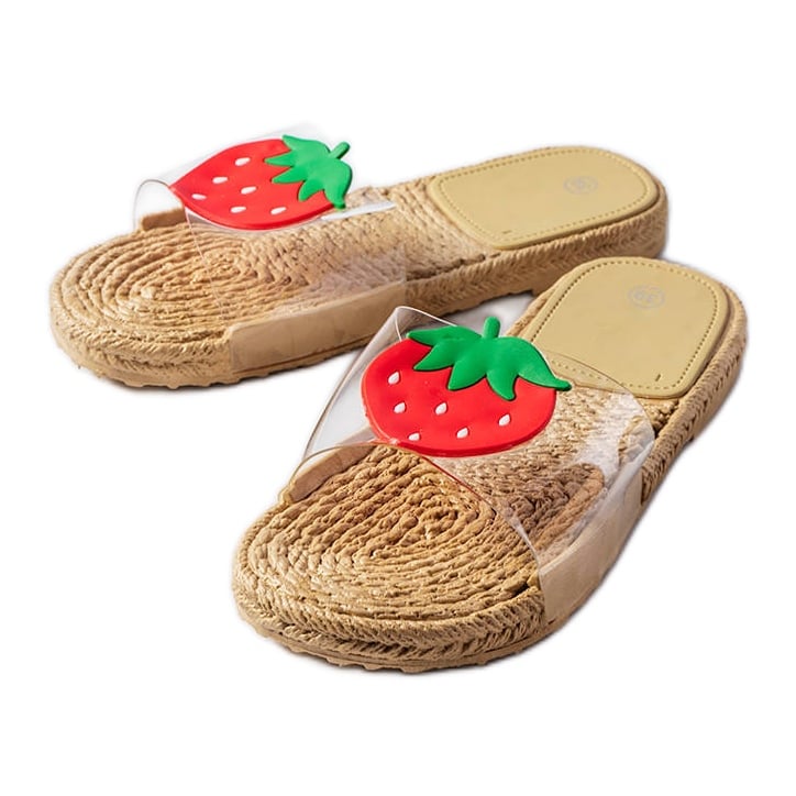 Transparentne klapki z ozdobą Foddie bezbarwne