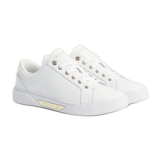 Buty Tommy Hilfiger Golden Hw Court Sneaker W FW0FW075600K7 białe