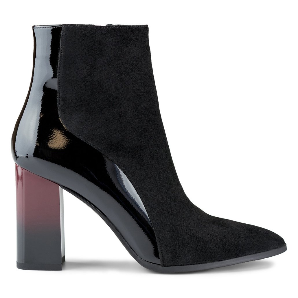 Eleganckie botki damskie na wysokim obcasie czarne