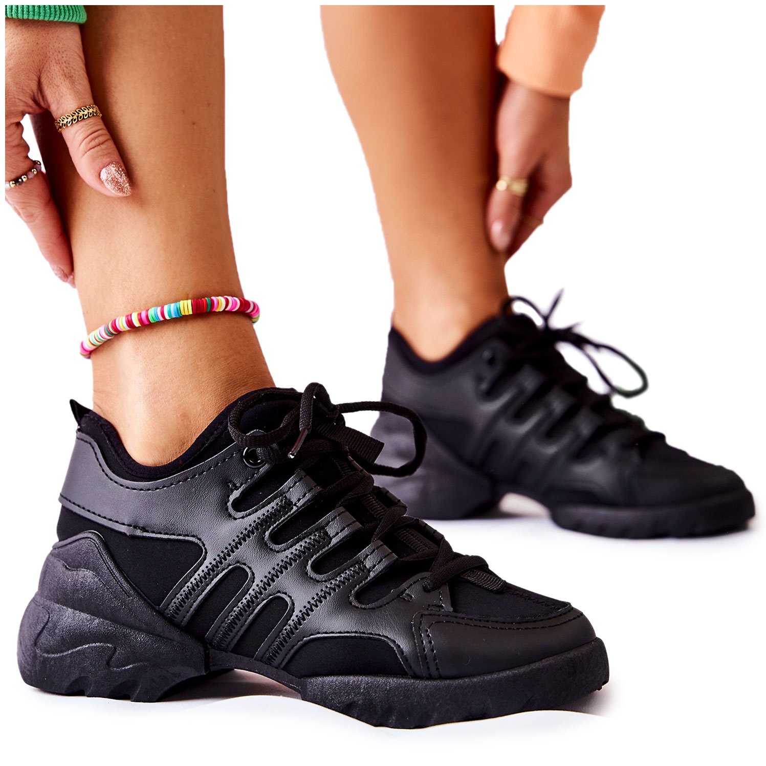 PG2 Damskie Sneakersy Sportowe Buty Czarne Azella