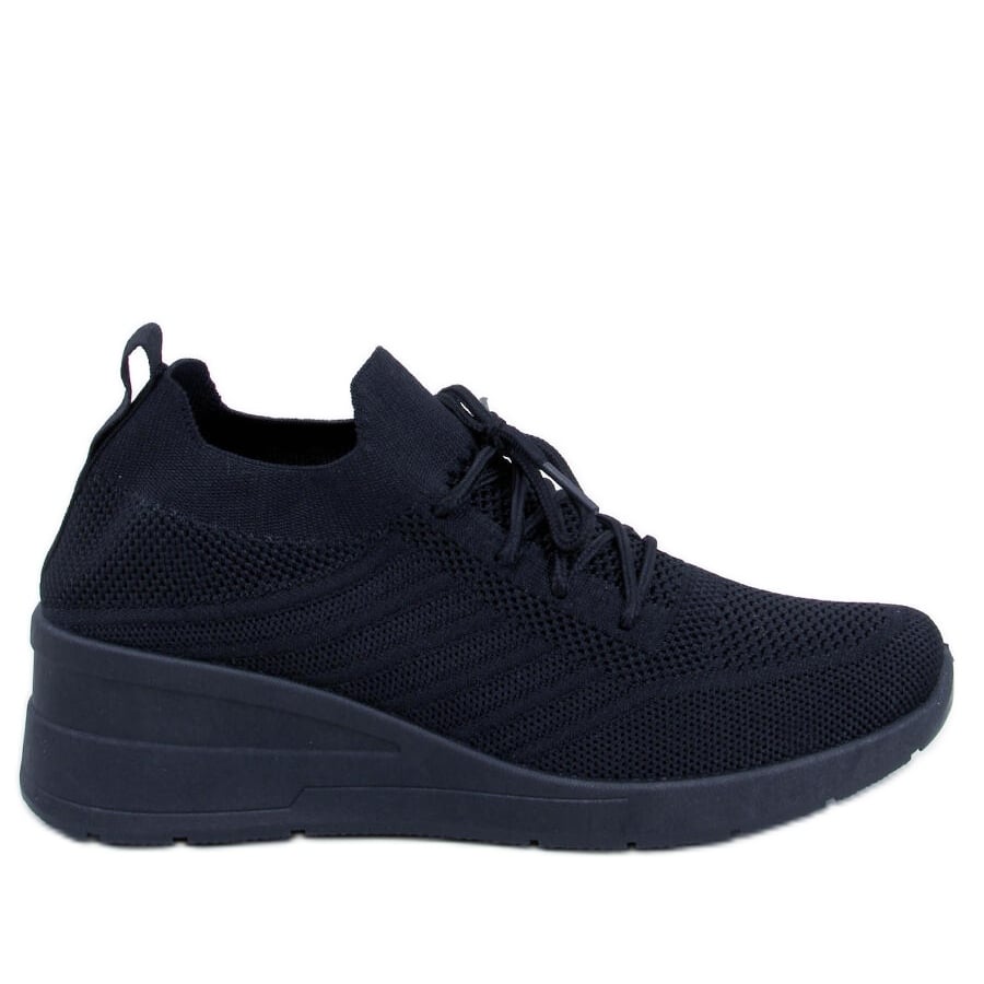 PA1 Buty sportowe na koturnie Paquet Black czarne