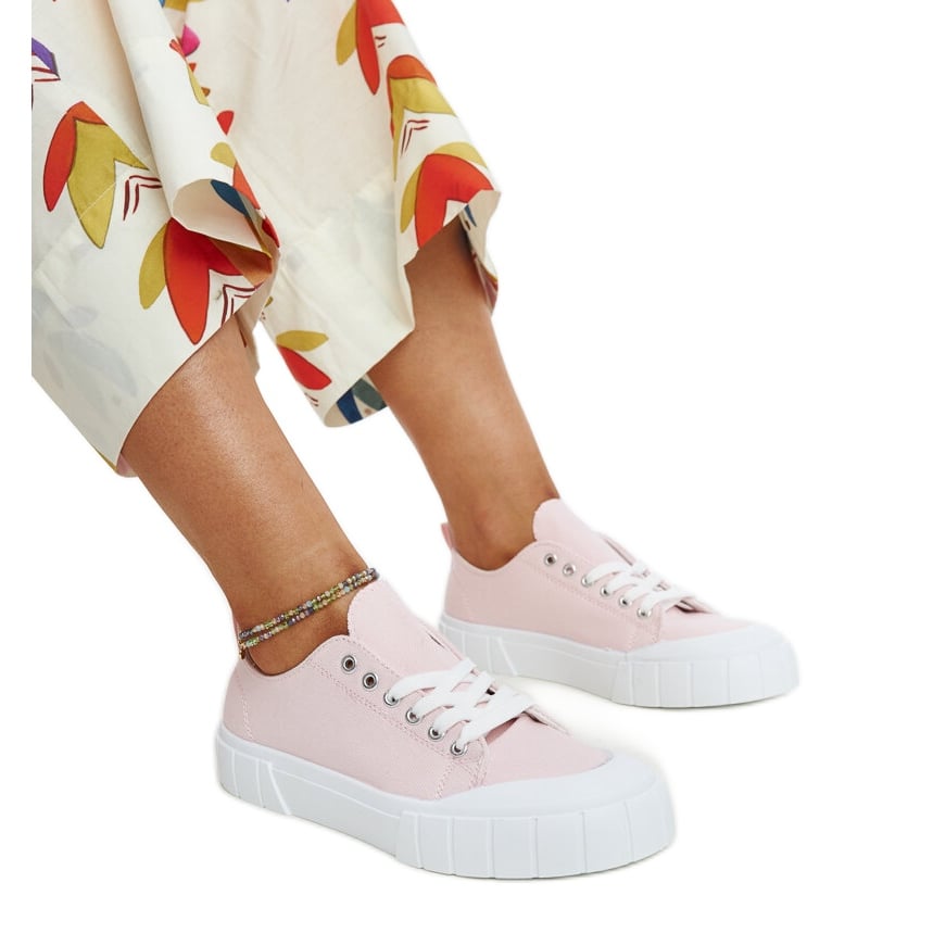 Różowe materiałowe trampki Eduarda