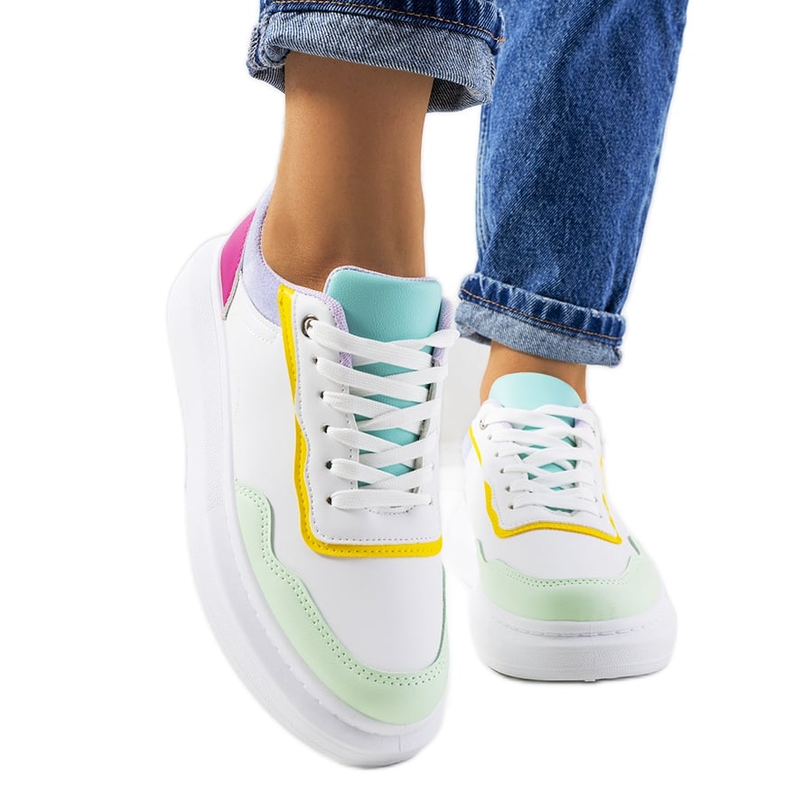 Białe sneakersy damskie Selma Purple