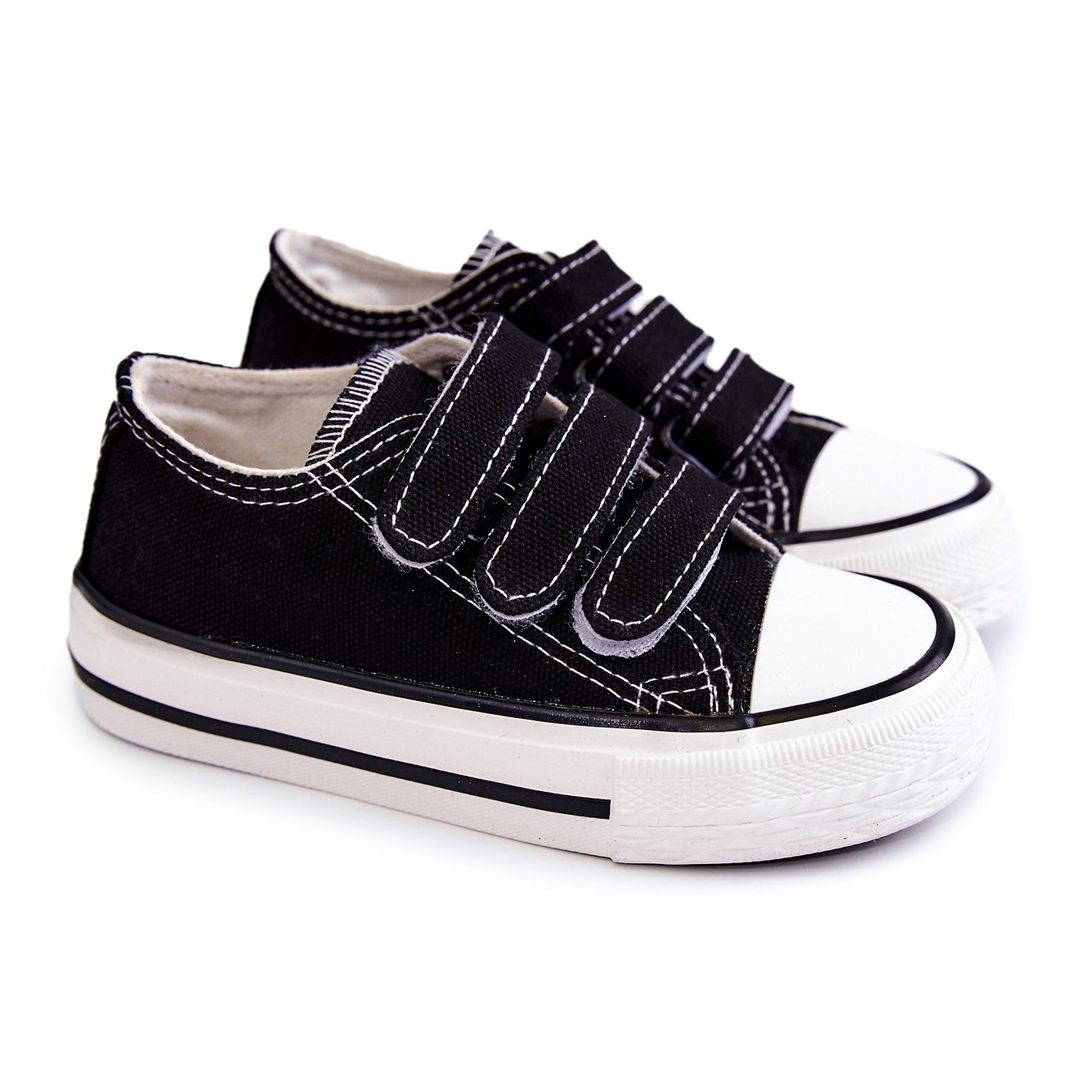 Dziecięce Trampki Na Rzepy Czarne Bernie