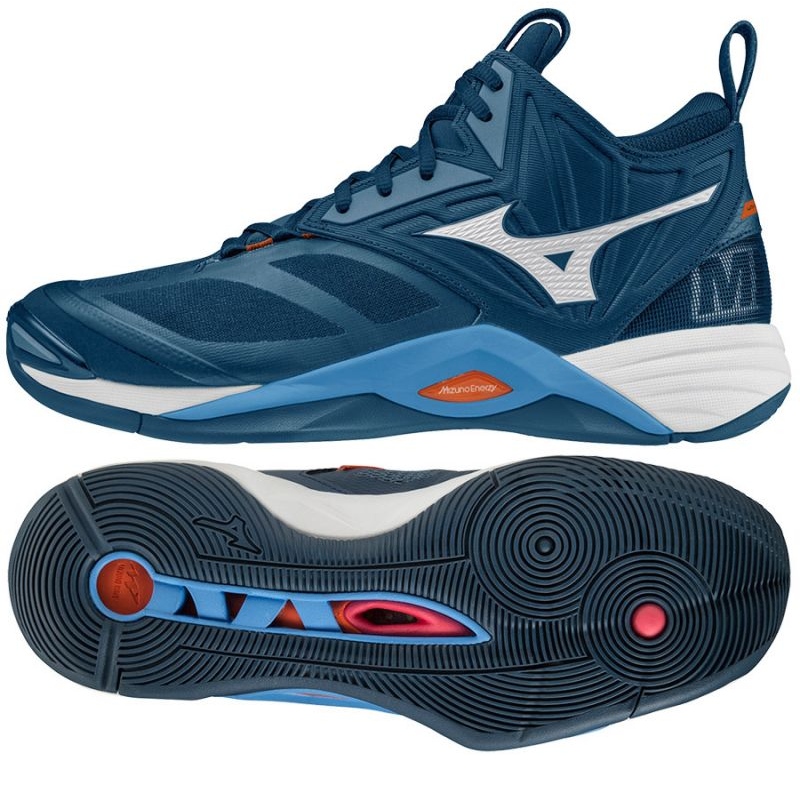 Buty do siatkówki Mizuno Wave Momentum 2 Mid M V1GA211721 niebieskie