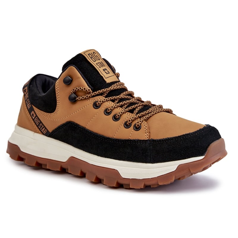 BIG STAR SHOES Męskie Buty Sportowe Trapery Big Star KK174242 Camel brązowe czarne