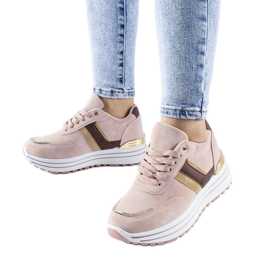 Różowe sneakersy na platformie Provinciale