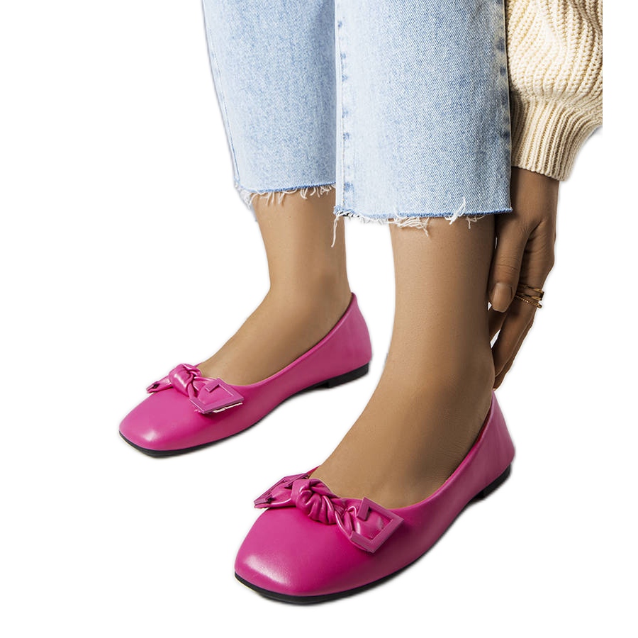 Różowe balerinki z kokardką Tabitha