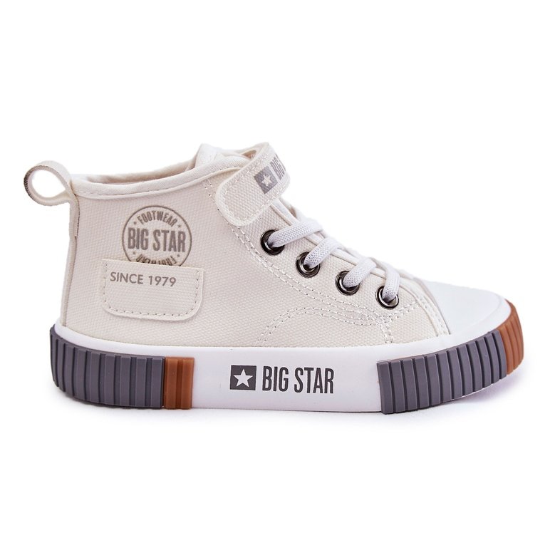 BIG STAR SHOES Dziecięce Wysokie Trampki Big Star KK374015 Białe