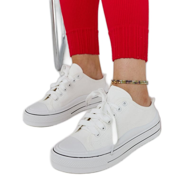 Białe trampki na platformie Fiori