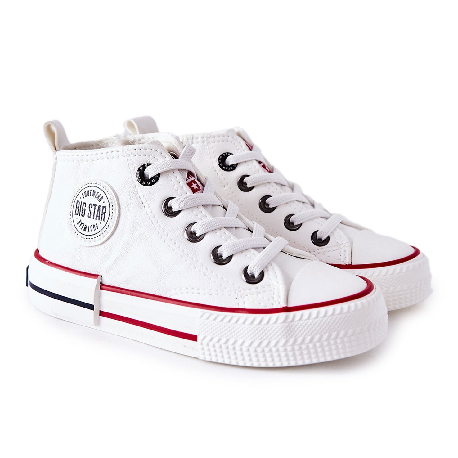 Dziecięce Wysokie Trampki Big Star II374004 Białe ['biały']