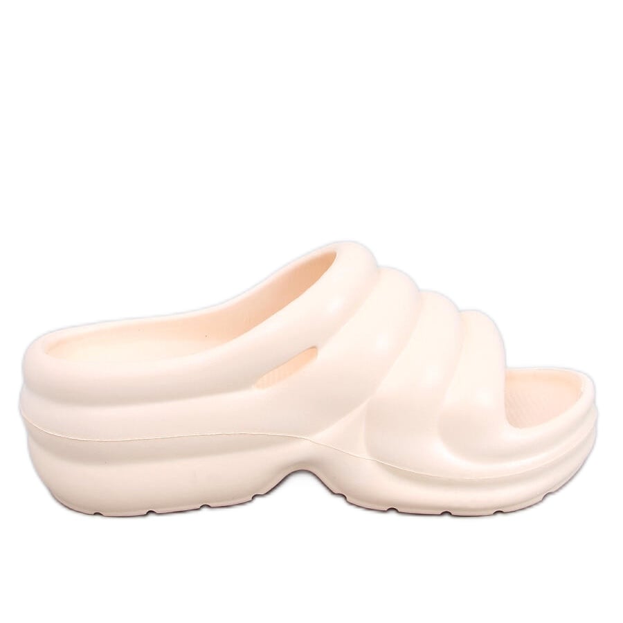 Klapki piankowe na platformie Brassie Beige - jasny beż beżowy