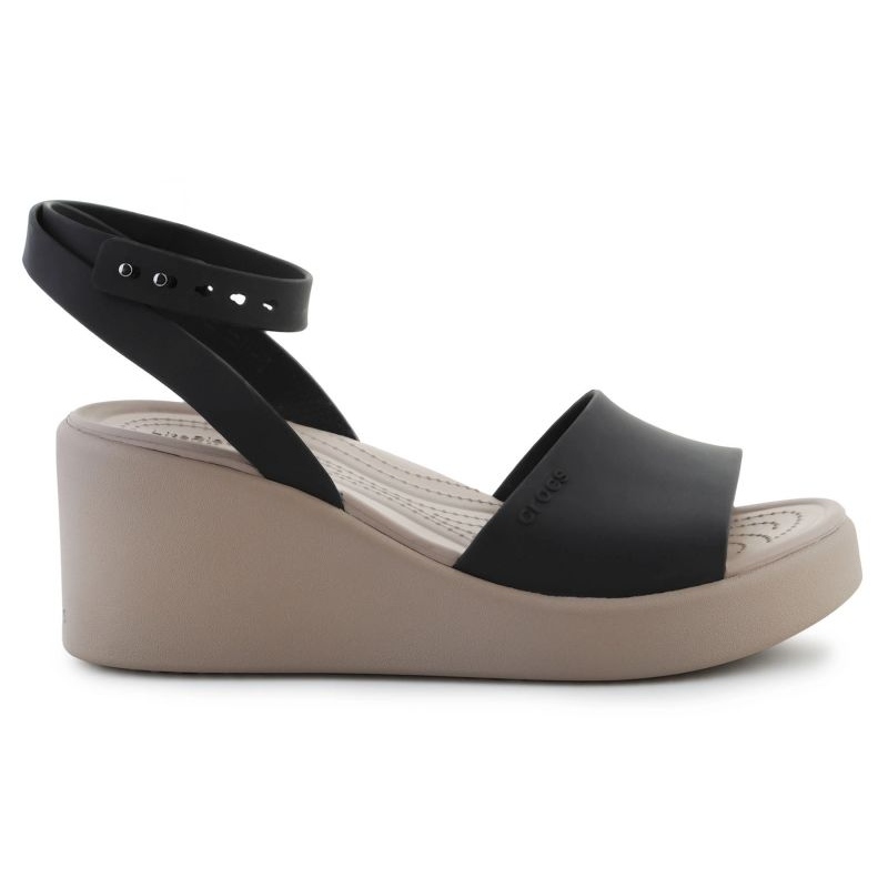 Sandały Crocs Brooklyn Ankle Strap Wedge 209406-07H czarne