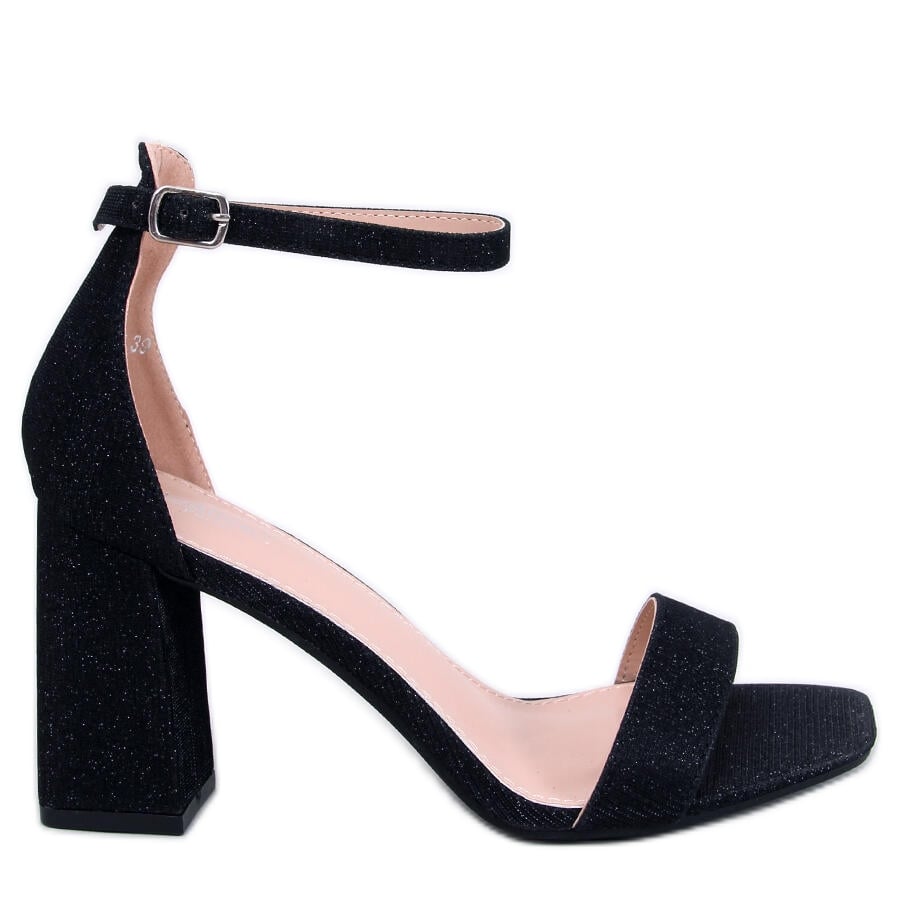 Sandałki na obcasie Daves Black czarne