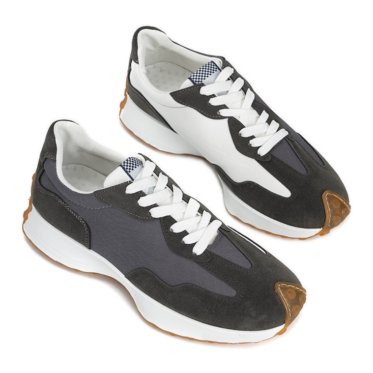 Szare obuwie sportowe męskie trampki Pacheco