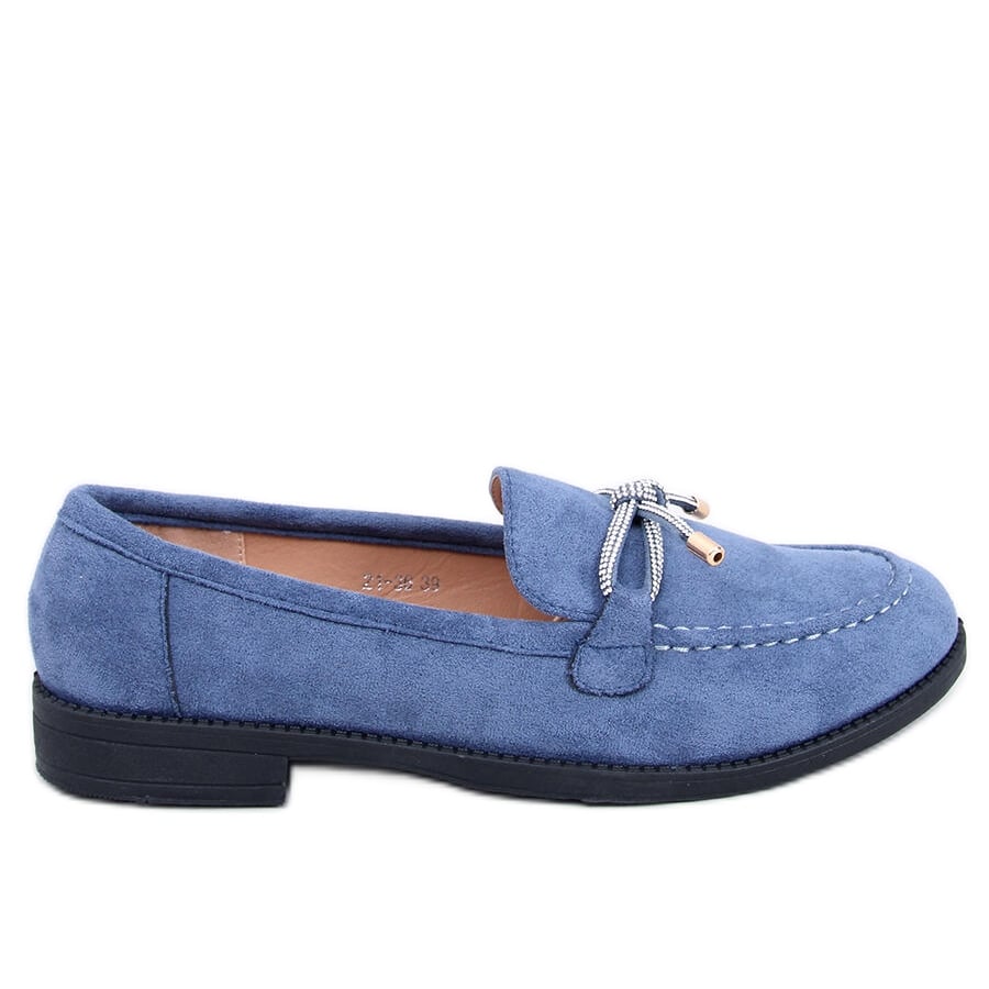 Mokasyny damskie zamszowe Saras Denim Blue niebieskie