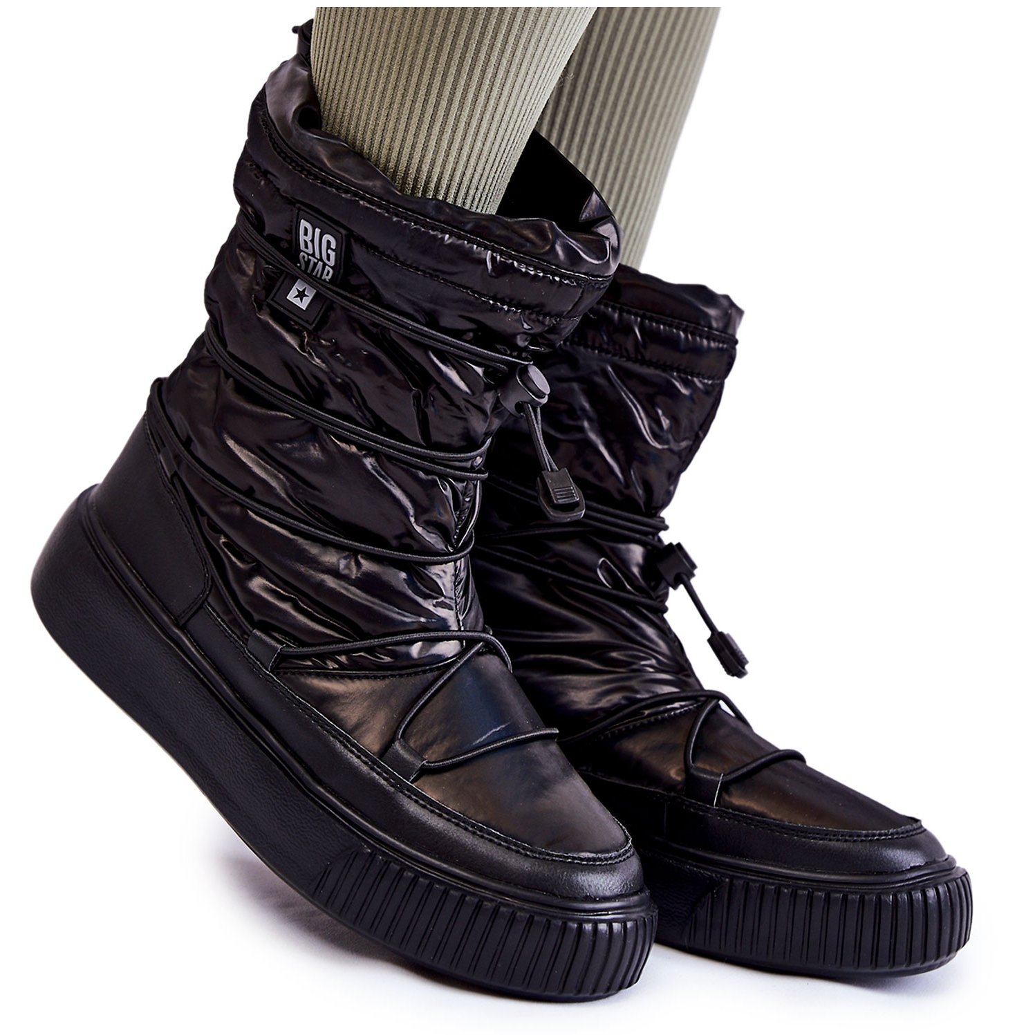 Damskie Ocieplane Śniegowce Big Star KK274193 Czarne