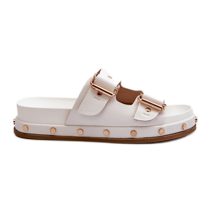 Klapki Damskie Na Platformie Big Star NN274081 Białe