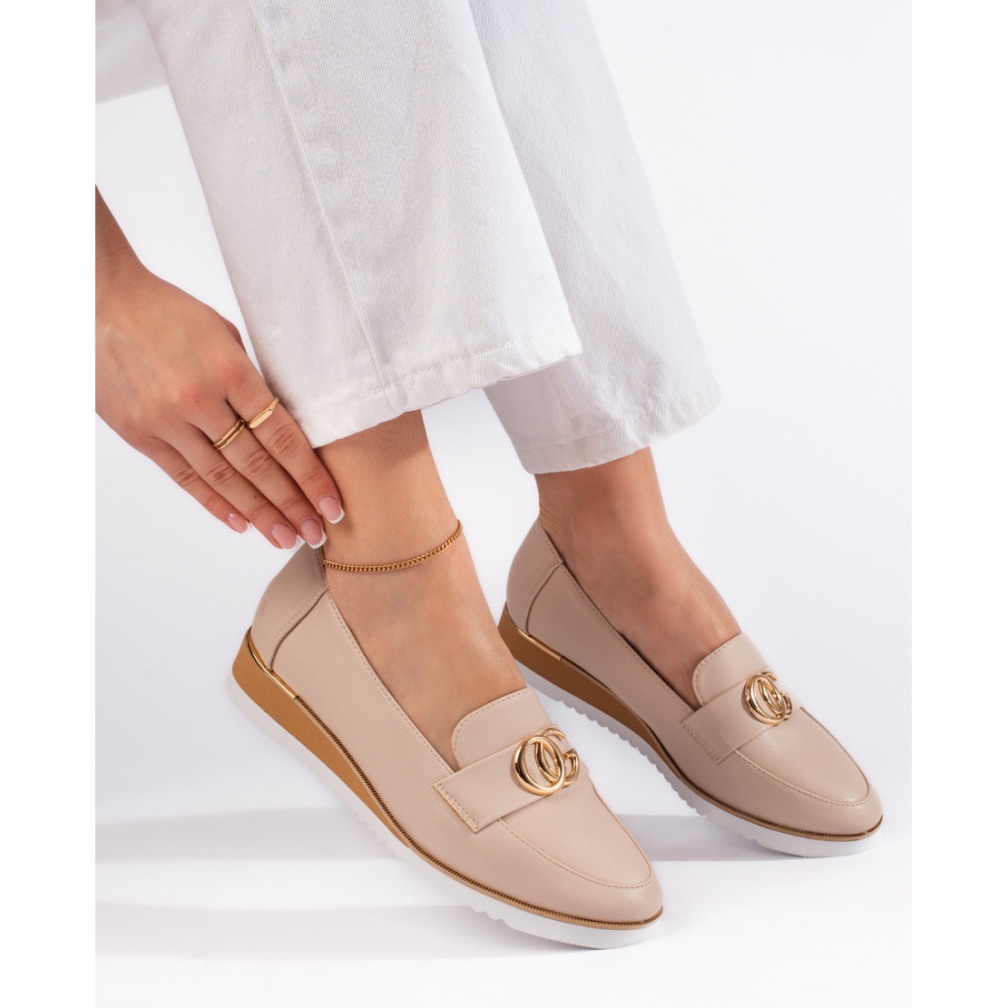 Goodin Eleganckie lordsy damskie beżowe beżowy