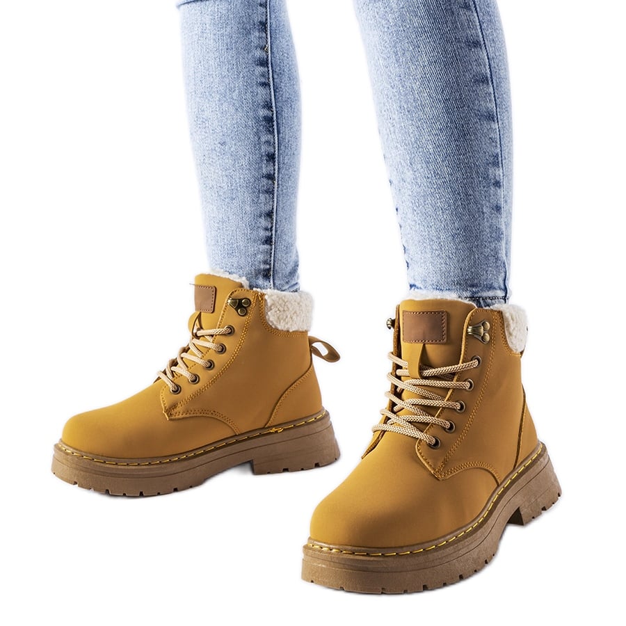 Brązowe ocieplane workery Burgondi