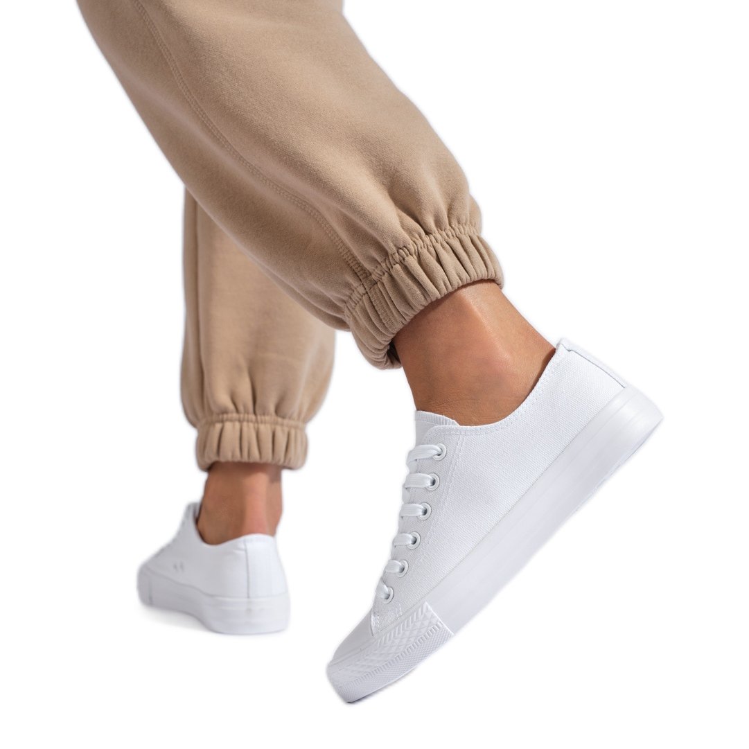 SHELOVET Klasyczne Trampki Damskie białe