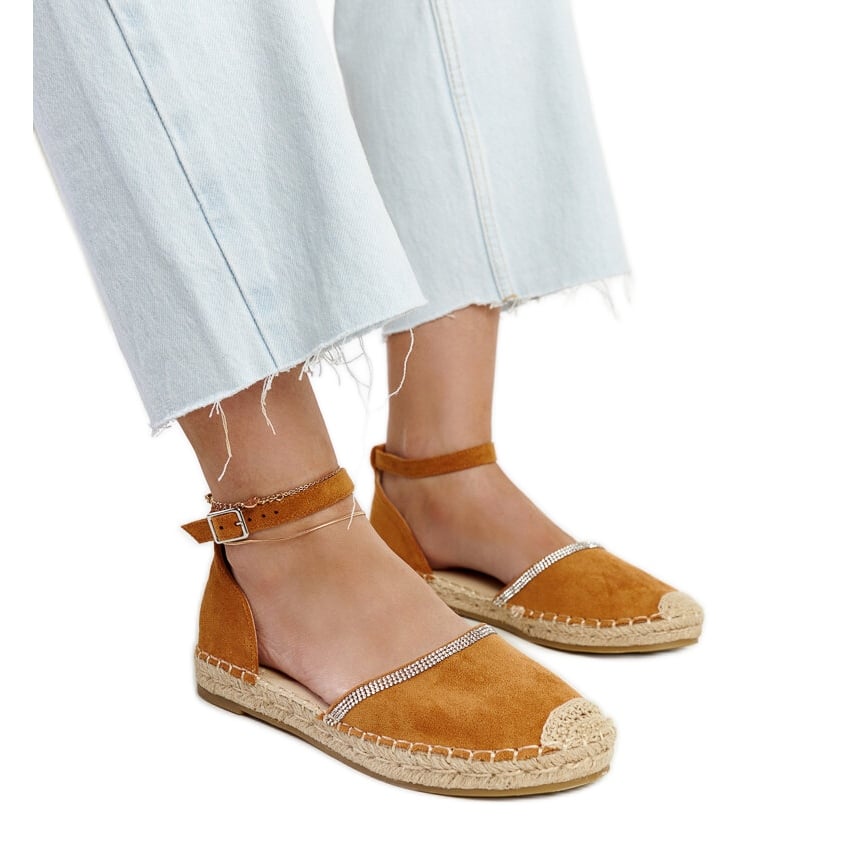 Brązowe espadryle ze zdobieniem Aydan