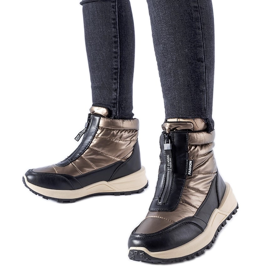 Brązowe ocieplane śniegowce na zamek Ritter