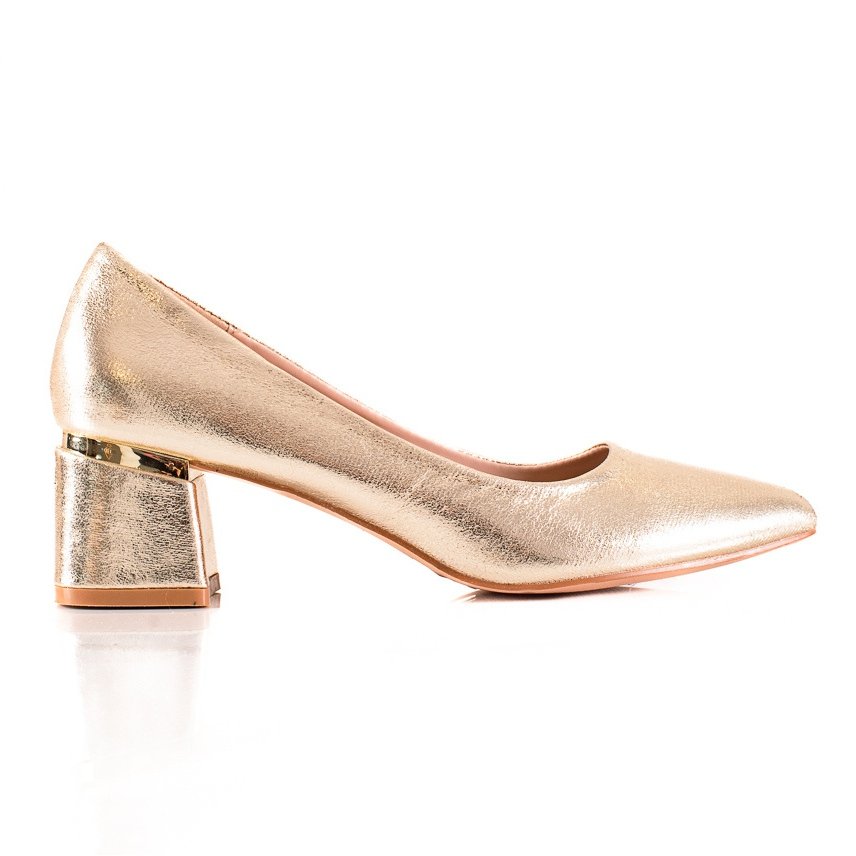 Goodin Złote czółenka na obcasie złoty